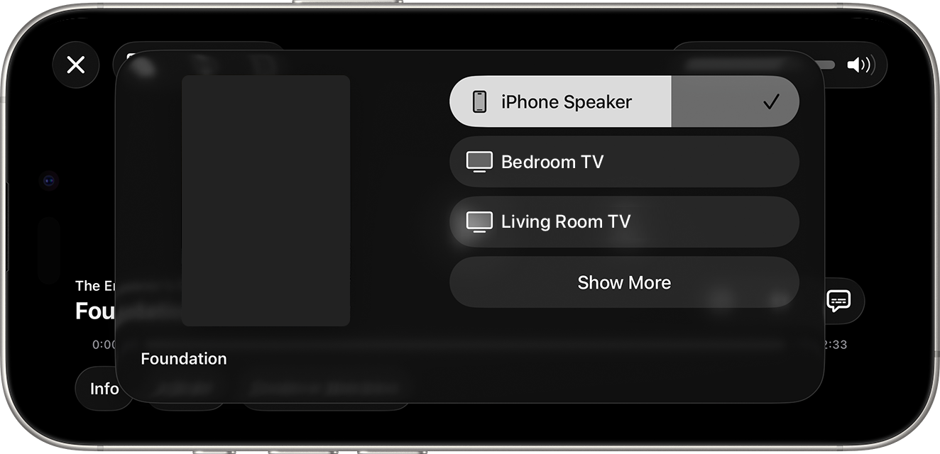 AirPlay-Geräteselektion Bildschirm