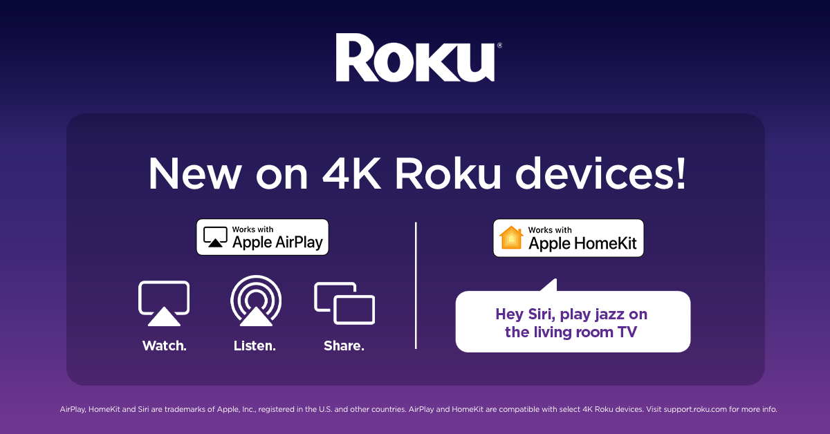 AirPlay-Setup-Bildschirm auf Roku