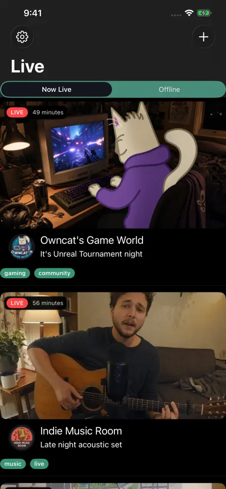 Owncasts for iOS directory screen