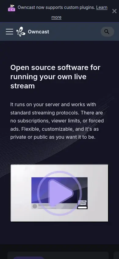 Owncast mobile web interface