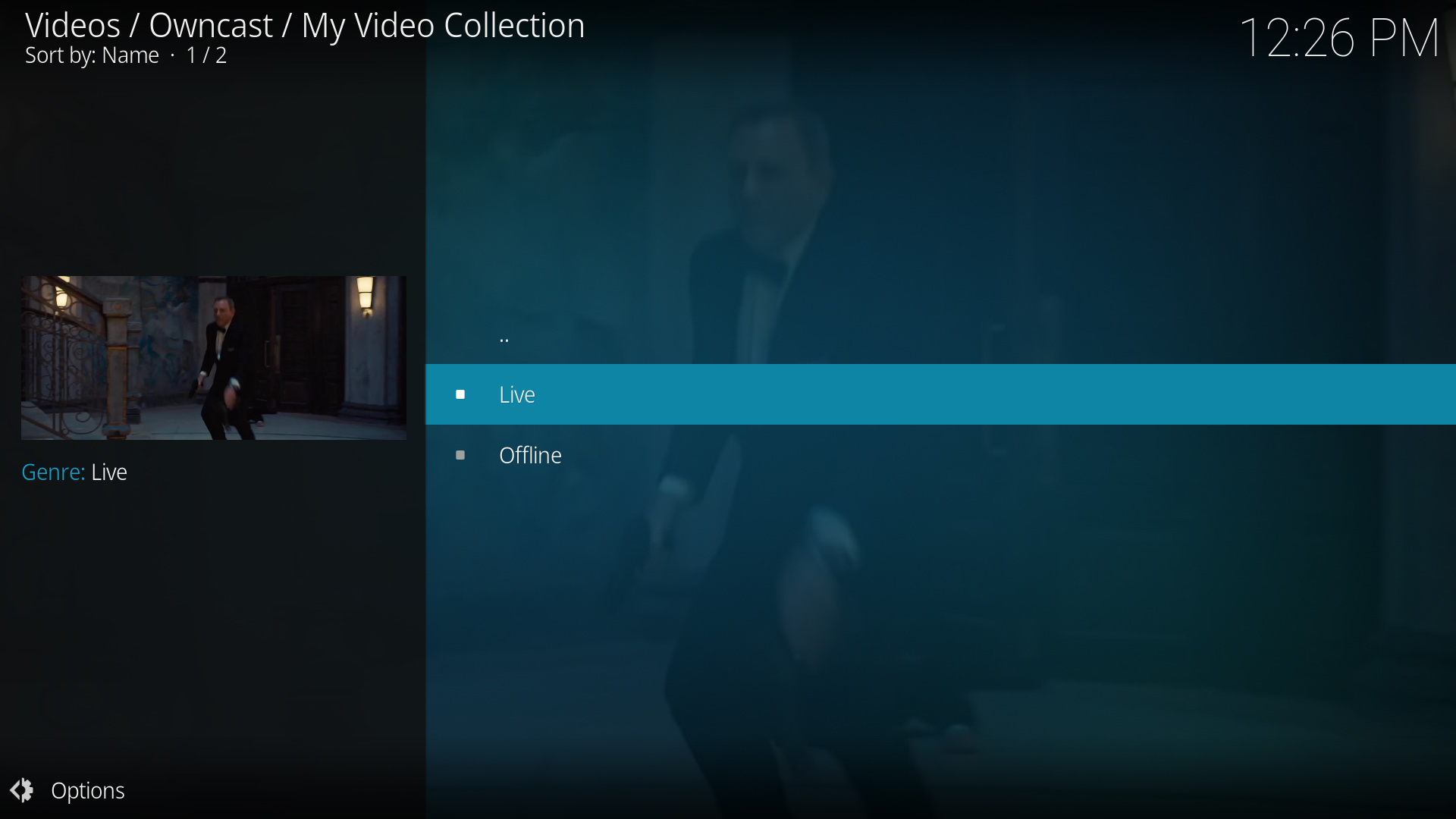Owncast Kodi plugin directory interface